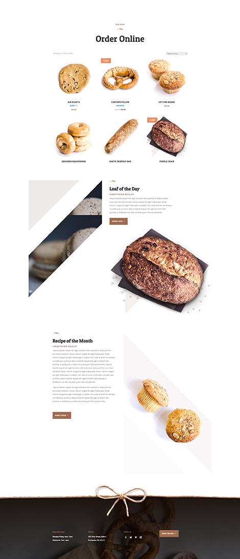 Bakery Shop Page