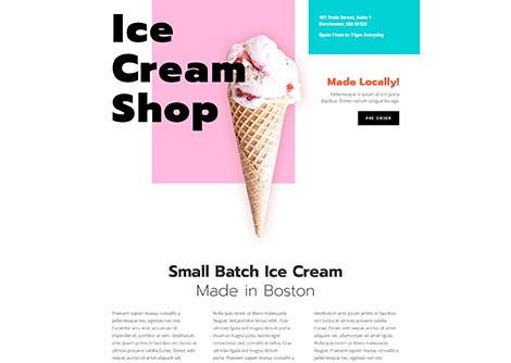 Ice Cream Shop Landing
