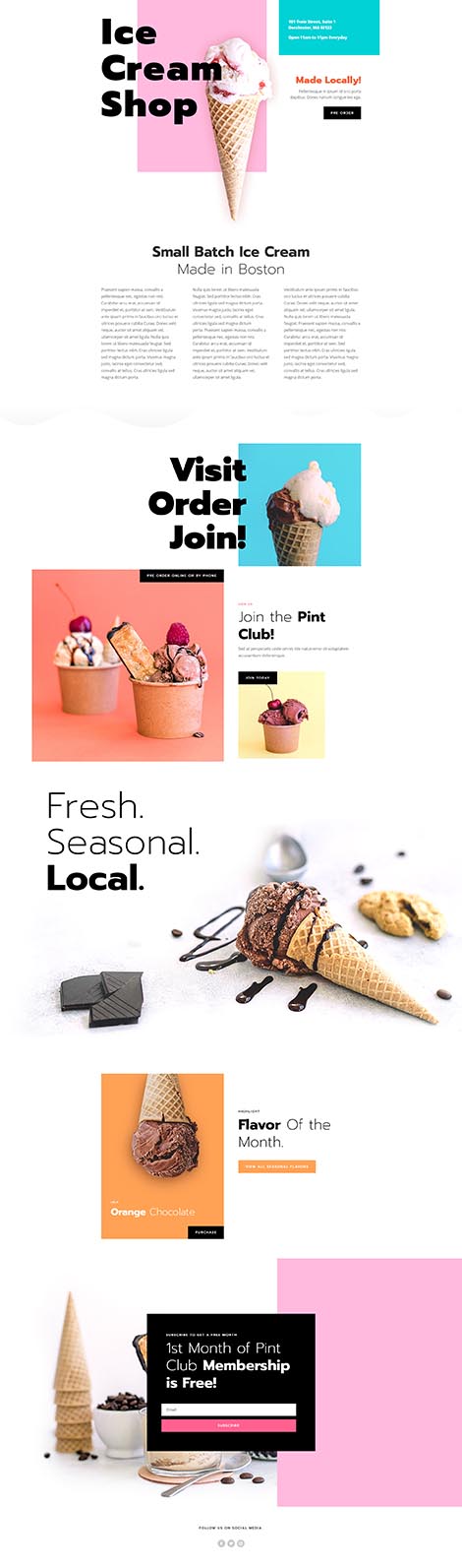 Ice Cream Shop Landing