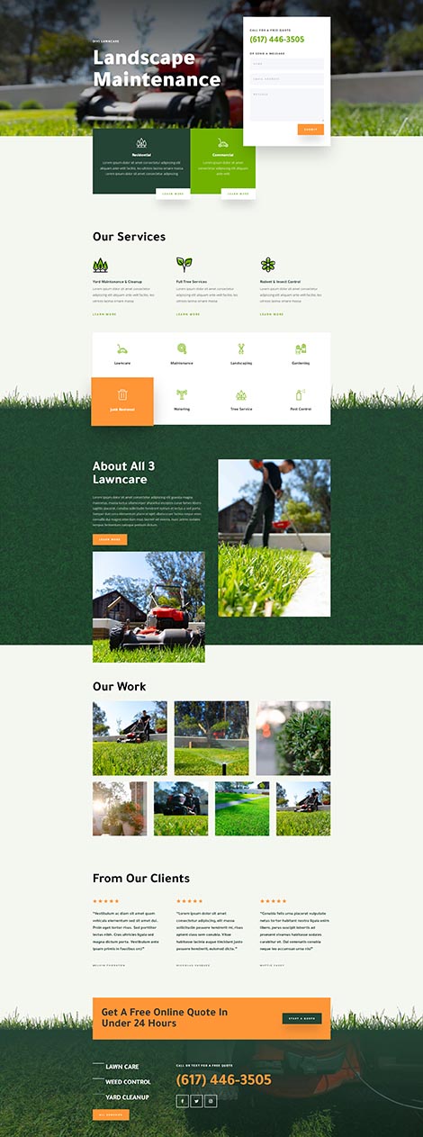 Landscape Maintenance Landing Page